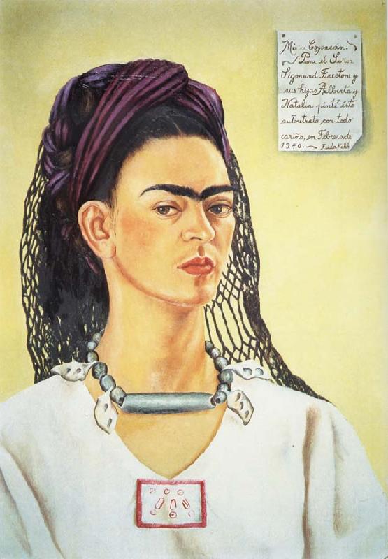 Frida Kahlo Self-Portrait Dedicated to Sigmund Firestone oil painting image